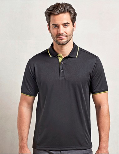 P-PR618-Mens Contrast Coolchecker® Polo